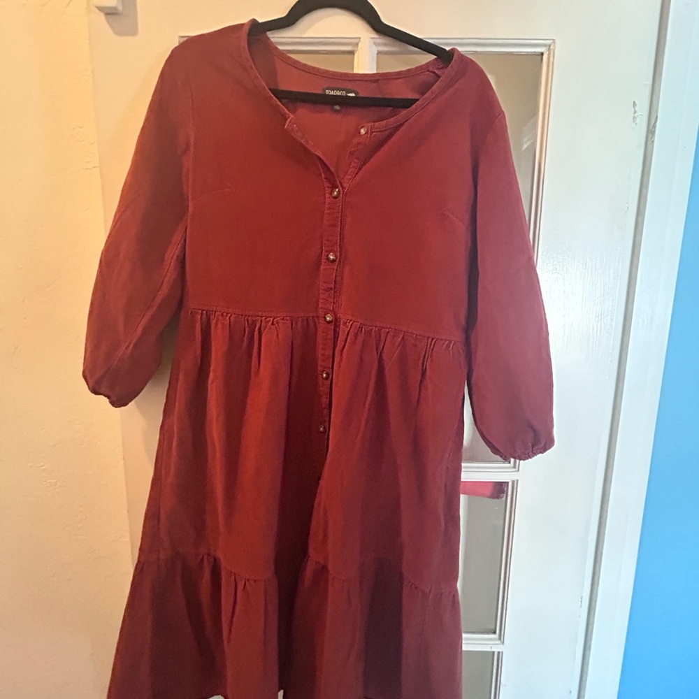 Toad & co scouter cord tiered dress - Picture 2 of 5